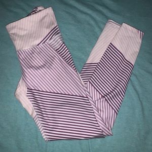 multicolor striped active leggings